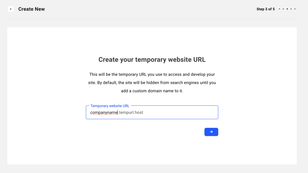 2 screenshot on creating a temporary website URL on your WordPress Account